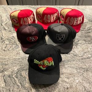 Six retro 90s SnapBack hats. New without tags. Vintage.